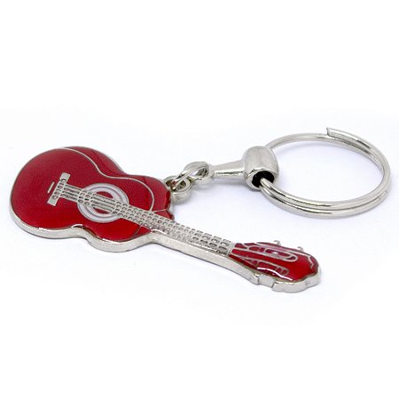 Chaveiro Metal Violão Vermelho