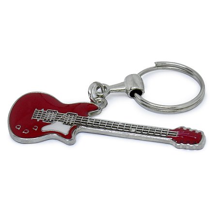 Chaveiro Metal Guitarra Vermelha