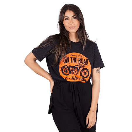 Camiseta Moto The Road Preto Jaguar.