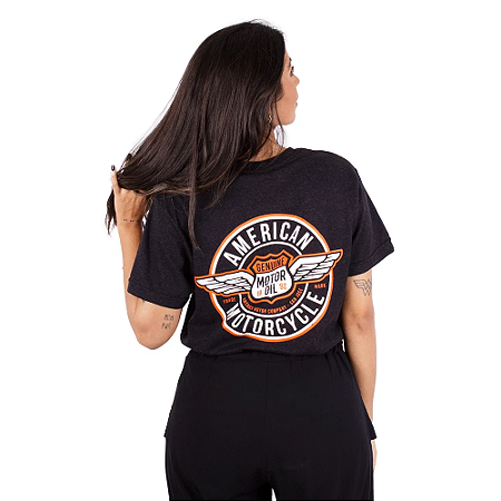 Camiseta Moto American Preto Jaguar.