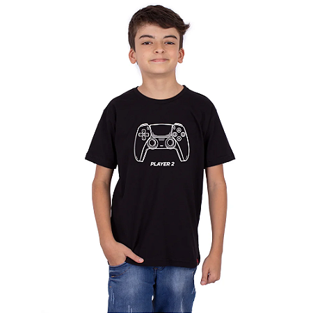Camiseta Juvenil Player 2 Preta