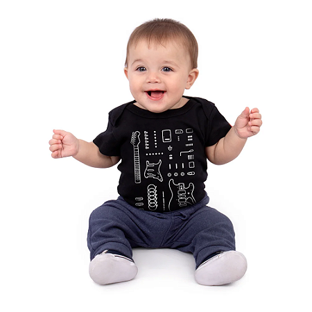 Body Bebê Guitarra Deconstruction Preto