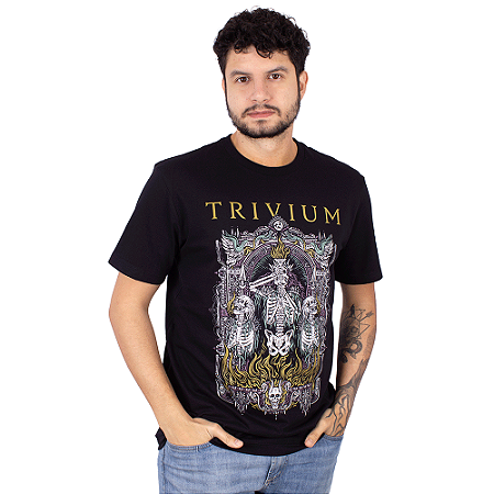Camiseta Trivium Skelly Frame Preta Oficial