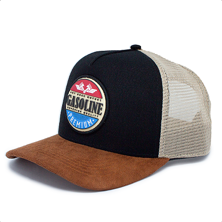 Boné Trucker Gasoline Marrom