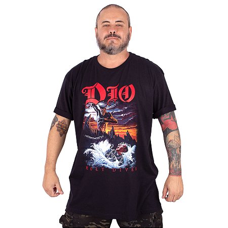 Camiseta Plus Size Dio Holy Diver Preta Oficial