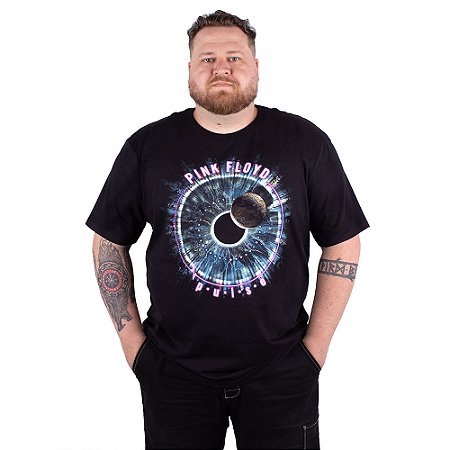 Camiseta Plus Size Pink Floyd Pulse Preta Oficial