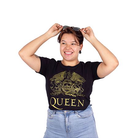 Camiseta Feminina Queen Logo Preta Oficial