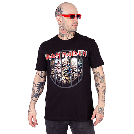 Camiseta Iron Maiden Albuns Preta Oficial