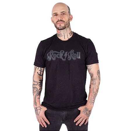 Camiseta Rock And Roll Preta Jaguar.