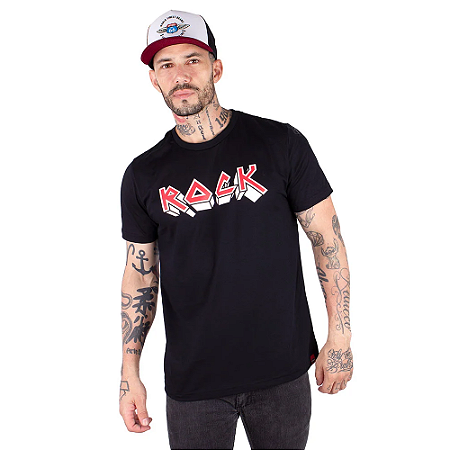Camiseta Rock Iron Preta.