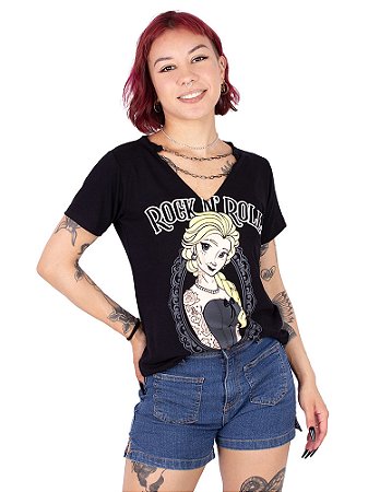 Blusa Corrente Rainha Tatuada Preta