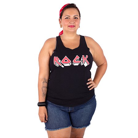 Regata Feminina Rock Iron Preta