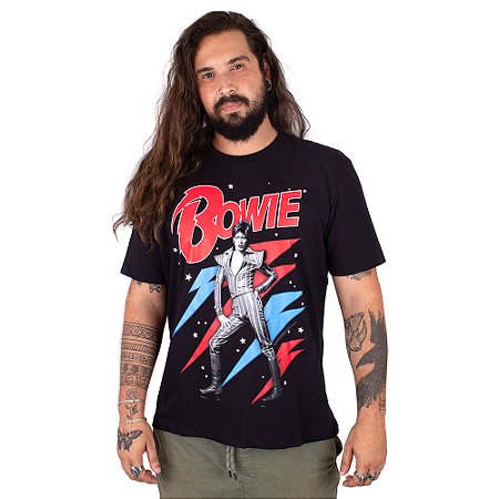 Camiseta David Bowie Rebel Rebel Preta Oficial