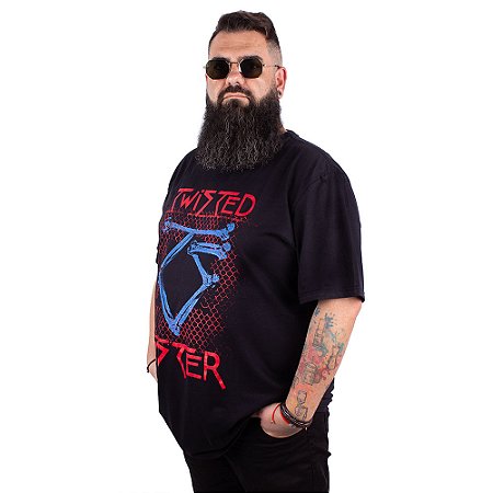 Camiseta Plus Size Twisted Sister Preta Oficial
