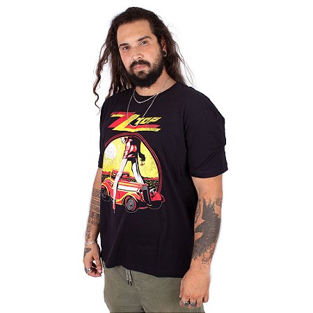 Camiseta Plus Size ZZ Top Gimme All Your Love Preta Oficial