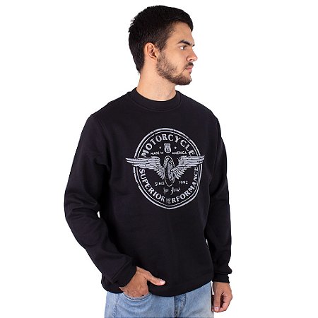 Moletom Careca Moto Superior Preto
