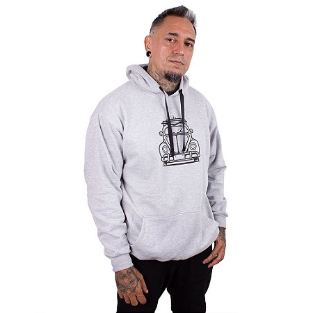 Moletom Canguru Fusca Surf Cinza Mescla