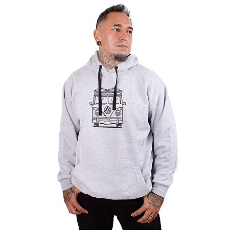 Moletom Canguru Kombi Surf Cinza Mescla