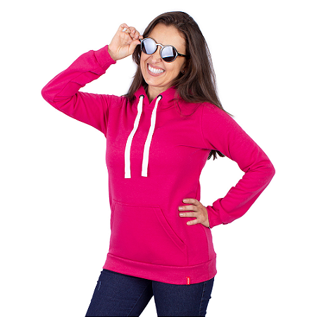 Moletom Canguru Feminino Básico Pink