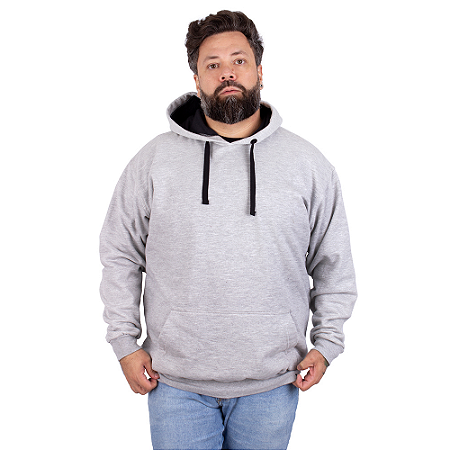 Moletom Canguru Básico Cinza Mescla