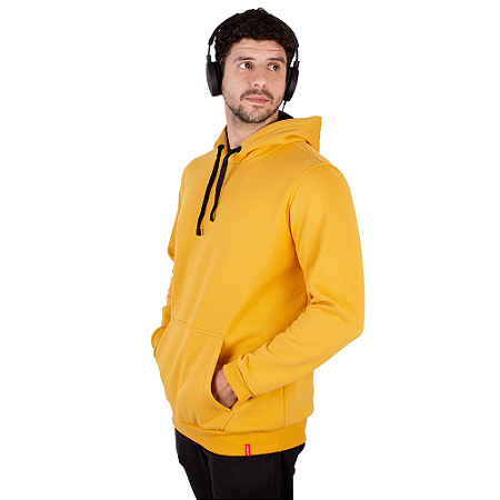 Moletom Canguru Básico Mostarda