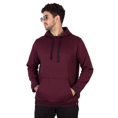 Moletom Canguru Básico Vinho Mesclado