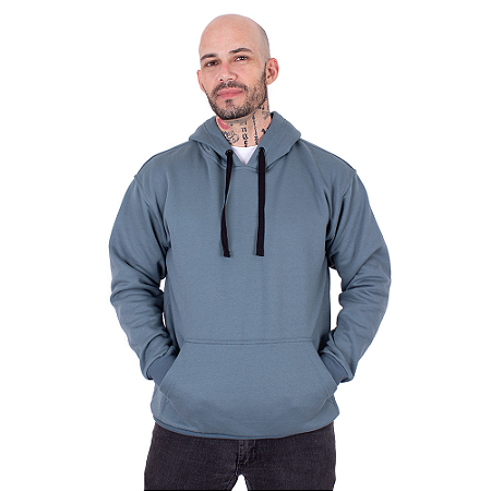 Moletom Canguru Básico Azul Escócia