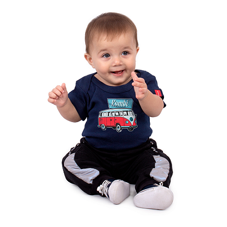 Body Bebê Kombi Kombinha Marinho