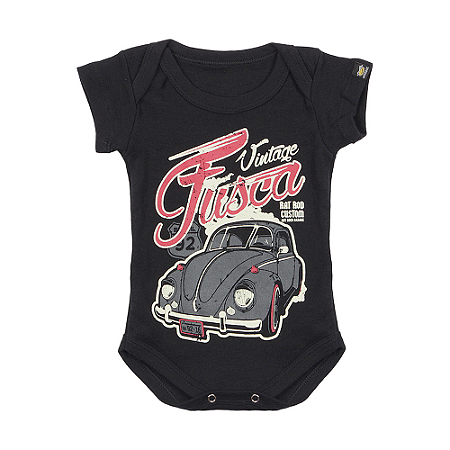 Body Bebê Fusca Rat Preto