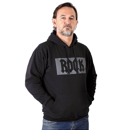 Moletom Canguru Rock Preto