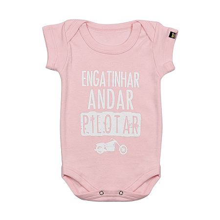 Body Bebê Moto Pilotar Rosa
