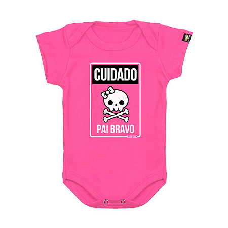 Body Bebê Pai Bravo Rosa