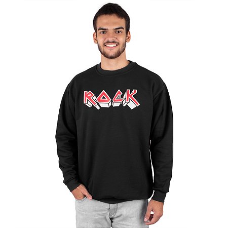 Moletom Careca Rock Iron Preto