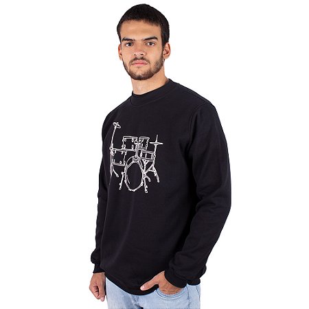 Moletom Careca Bateria Preto