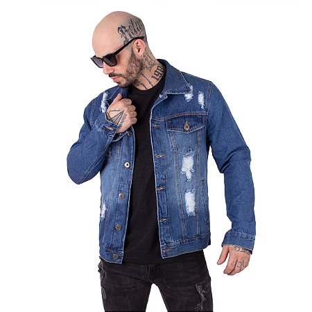 Jaqueta Jeans Masculina Azul Denim
