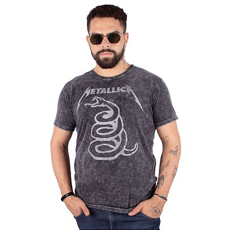 Camiseta Tie Dye Metallica Black Album Preta Oficial