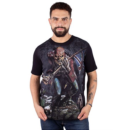 Camiseta Premium Iron Maiden The Trooper Preta Oficial