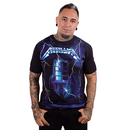 Camiseta Premium Metallica Ride The Lightning Marinho Oficial