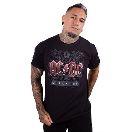 Camiseta ACDC Black Ice Preta Oficial