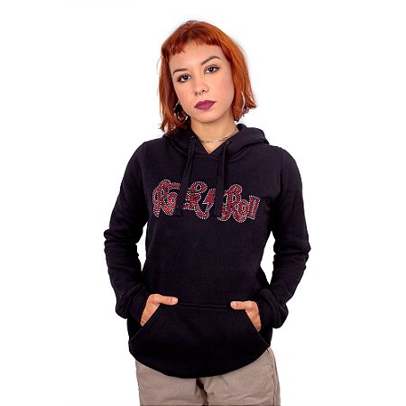 Moletom Canguru Feminino Red Rock Preto