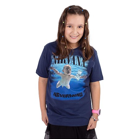 Camiseta Juvenil Nirvana Nevermind Marinho Oficial