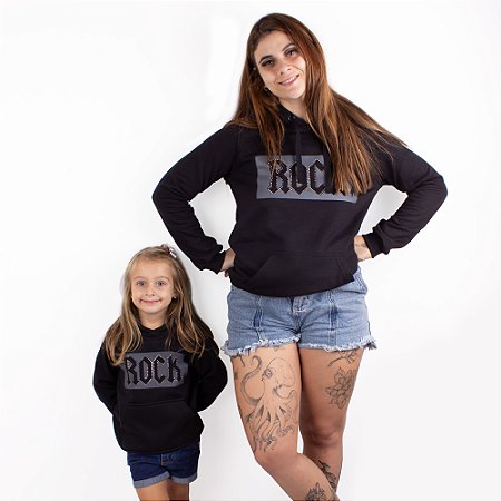 Tal Mãe Tal Filhos - Moletom Canguru Rock Aplique