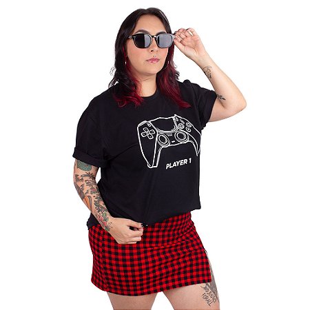 Camiseta Feminina Player 1 Preta