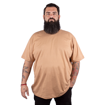 Camiseta Plus Size Básica - Caramelo.