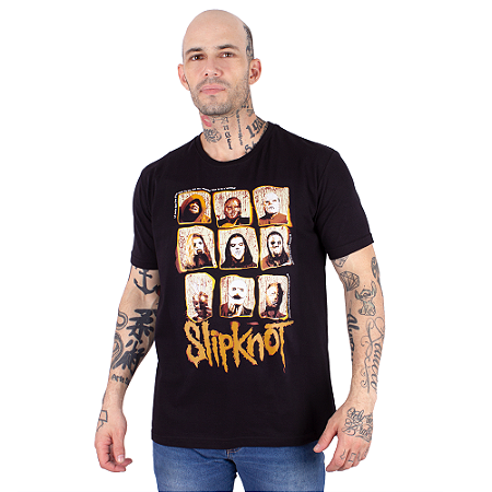 Camiseta Slipknot 9 Photos Preta Oficial