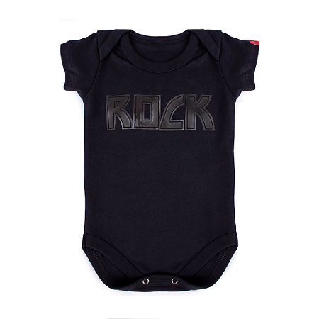 Body Bebê Rock Relevo Preto