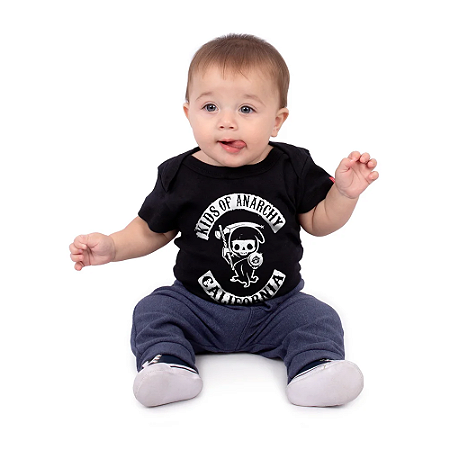 Body Bebê Kids Of Anarchy Preto