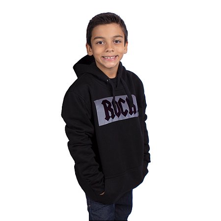 Moletom Canguru Infantil Rock Preto