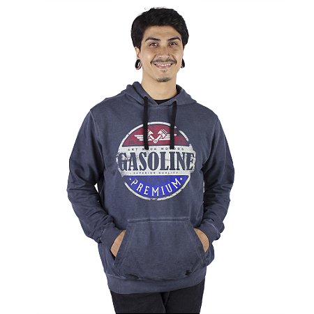 Moletom Canguru Estonado Gasoline Marinho