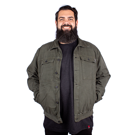 Jaqueta Masculina Plus Size - Verde Militar
